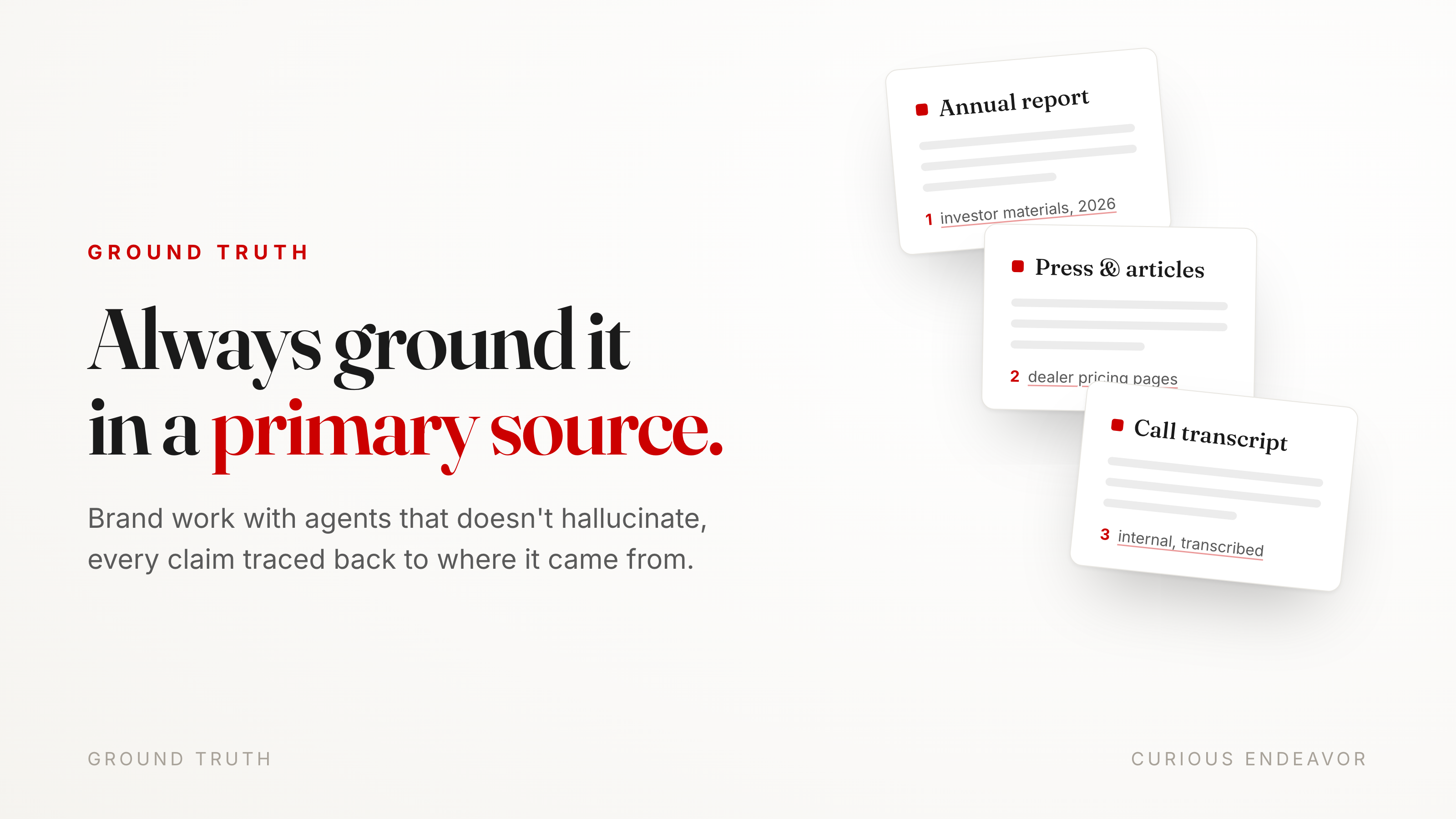 Always ground it in a primary source — annual report, press & articles, and a call transcript fanned out with footnote citations.